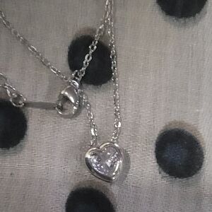 Chic Silver Heart Pendant Necklace